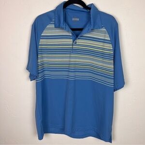 Reebok golf polo blue stripes large